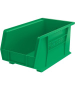 Akromils 30240 Akrobins Plastic Hanging Stackable Storage Organizer Bin 15Inch X 8Inch X 7Inch Green 12Pack