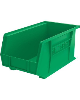 Akromils 30240 Akrobins Plastic Hanging Stackable Storage Organizer Bin 15Inch X 8Inch X 7Inch Green 12Pack