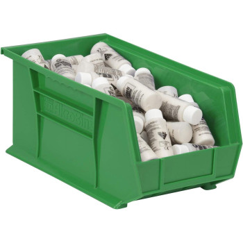 Akromils 30240 Akrobins Plastic Hanging Stackable Storage Organizer Bin 15Inch X 8Inch X 7Inch Green 12Pack