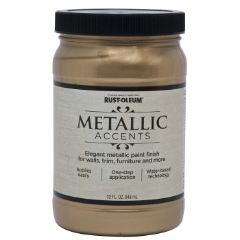 Rustoleum 253537 Metallic Accents Paint Quart Soft Gold