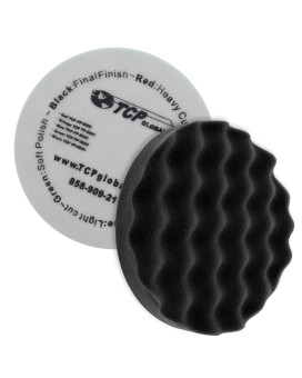 8 Black Waffle Extra Fine Foam Finishing Grip Pad Final Buff Polish Wax Hook Loop