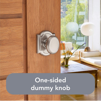 Baldwin Carnaby Half Dummy Door Knob Nonturning Door Handle For Closet French Door With Microban Protection In Satin Nicke