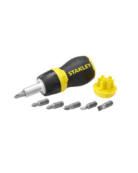 Stanley Multi Screwdriver Stubby Ratcheting Including 6 Interchangeable Bits 66358