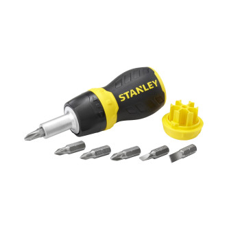 Stanley Multi Screwdriver Stubby Ratcheting Including 6 Interchangeable Bits 66358