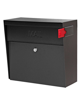 Mail Boss 7162 Metro Black High Capacity Wall Mounted Locking Security Mailbox Medium