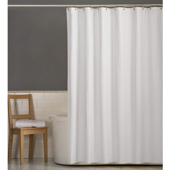 Maytex Microfiber Fabric Shower Curtain Liner 70In X 72In White