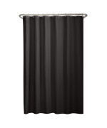 Maytex Black Soft Microfiber Water Repellent Fabric Shower Curtain Liner