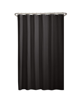 Maytex Black Soft Microfiber Water Repellent Fabric Shower Curtain Liner