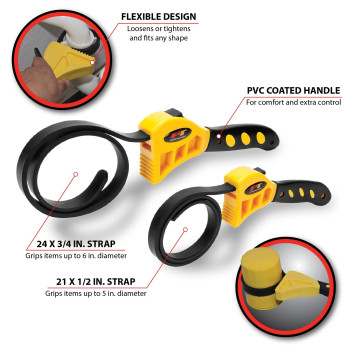 Performance Tool W54059 2Piece Universal Rubber Strap Wrench Set 38Inch To 612Inch
