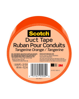 Scotch Duct Tape 188 In X 20 Yd Tangerine Orange 1 Roll 920Orgc