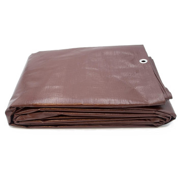 15 Ft X 15 Ft Super Heavy Duty 8 Oz Brown Tarps 16 Mil Thick