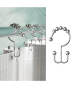 Maytex Shower Curtain Hooks Shower Curtain Rings Rustresistant Decorative Double Roller Glide Shower Hooks Shower Rings For