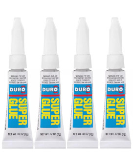 Duro Super Glue Clear Superglue Cyanoacrylate Adhesive Instant Glue Quick Dry 07 Fl Oz Pack Of 4