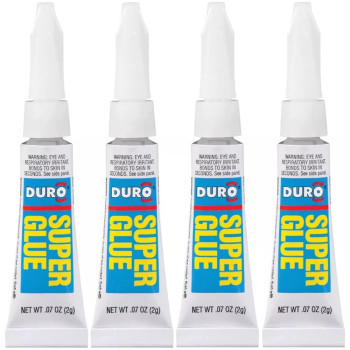 Duro Super Glue Clear Superglue Cyanoacrylate Adhesive Instant Glue Quick Dry 07 Fl Oz Pack Of 4