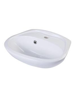 ALFI brand AB106 White Small Porcelain Wall Mount Basin with Overflow