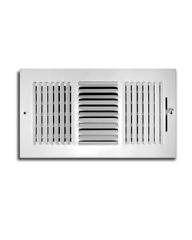 Truaire C103M 10X06Duct Opening Measurements 3Way Supply Sidewall Or Ceiling Register Grille 10Inch X 6Inch Whitepowder