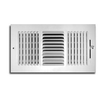 Truaire C103M 10X06Duct Opening Measurements 3Way Supply Sidewall Or Ceiling Register Grille 10Inch X 6Inch Whitepowder