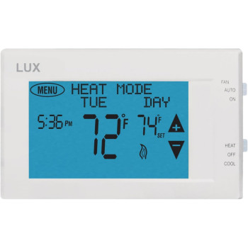 Lux Products Tx9600Ts Programmable Large Touchscreen Heating Cooling Thermostat White