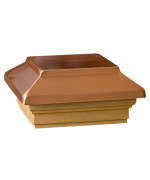 Deckorators 72295 Decking 4 X 4 Copper Post Cap With Cedar Base