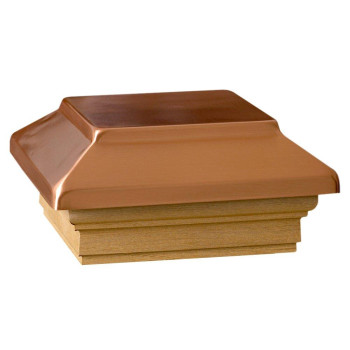 Deckorators 72295 Decking 4 X 4 Copper Post Cap With Cedar Base