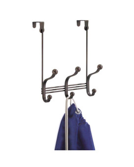 Idesign York Metal Over The Door Organizer 3Hook Rack For Coats Hats Robes Towels Bedroom Closet And Bathroom 838 X