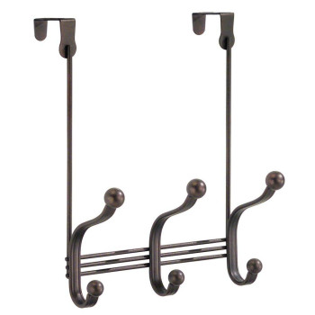 Idesign York Metal Over The Door Organizer 3Hook Rack For Coats Hats Robes Towels Bedroom Closet And Bathroom 838 X