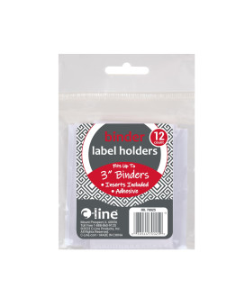 Cline Selfadhesive Binder Label Holders For 2 To 3 Ring Binders 2516 X 358 12 Per Pack 70025