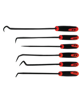 Performance Tool W942 Multishaped And Angled Hook And Pick Tool Set For Garages And Workshops Black 6 Pieces