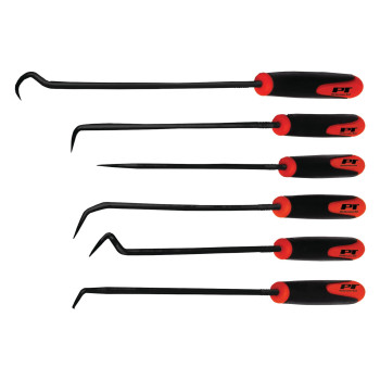 Performance Tool W942 Multishaped And Angled Hook And Pick Tool Set For Garages And Workshops Black 6 Pieces