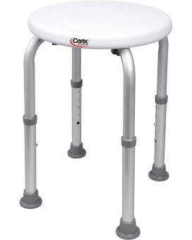 Carex Compact Shower Stool Adjustable Height Bath Stool And Shower Seat Aluminum Bath Seat That Supports 250Lbs