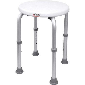 Carex Compact Shower Stool Adjustable Height Bath Stool And Shower Seat Aluminum Bath Seat That Supports 250Lbs