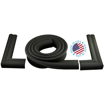 Kidkusion Extra Long Hearth Cushion Made In Usa Black 1433 Ft Of Padding Child Safety Edge And Corner Guard Baby Proo