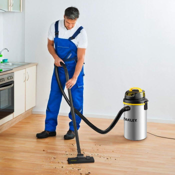 Stanley Wetdry Hanging Vacuum 45 Gallon 4 Horsepower Stainless Steel Tank