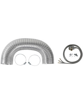 Certified Appliance Accessories Cert77004 Electric Dryer Duct Kit With 5 Foot Vent Duct And 6 Foot 3Wire 30 Amp Power Cord