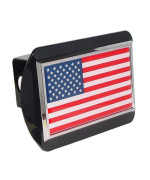 American United States Usa Flag Black Metal Trailer Hitch Cover Fits 2 Inch Car Truck Receiver