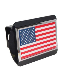 American United States Usa Flag Black Metal Trailer Hitch Cover Fits 2 Inch Car Truck Receiver