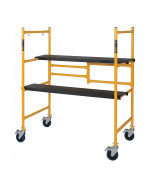 Metaltech 9 Ft Reach Scaffolding Platform 500 Lbs Capacity Adjustable And Portable Scaffold Ladder Wlocking Wheels 225 X 41