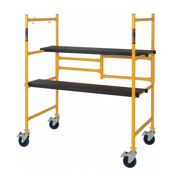 Metaltech 9 Ft Reach Scaffolding Platform 500 Lbs Capacity Adjustable And Portable Scaffold Ladder Wlocking Wheels 225 X 41