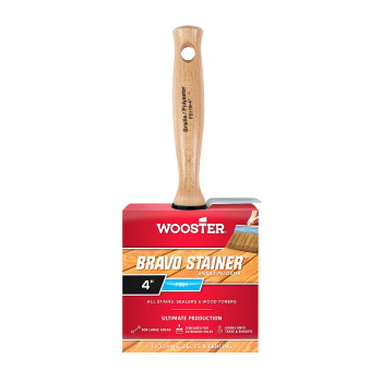 Wooster Brush Available F51194 Bravo Stainer Bristlepolyester Stain Brush 4 Inch 4Inch White