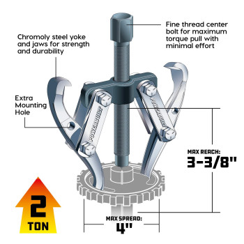 Powerbuilt 648906 4 Gear Puller Silver