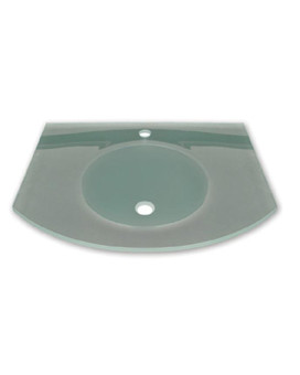 New Generation Arched 1/2 Matte Glass Counter Top with Integrated Round Basin