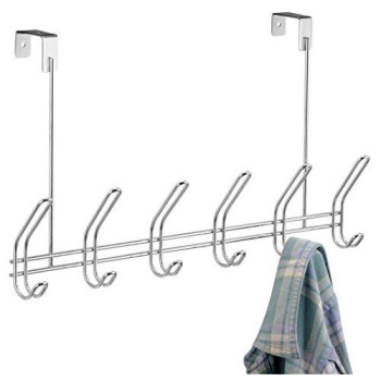 Idesign Classico Steel Overthedoor 12Hook Storage Rack 1875 X 5 X 1075 Chrome