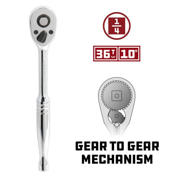 Powerbuilt 640508 14Inch Drive 36 Geartogear Ratchet Silver