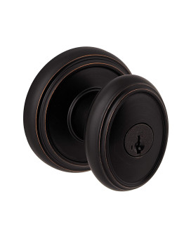 Baldwin Carnaby Entry Door Knob Handle With Keyed Lock Featuring Smartkey Rekey Technology And Microban Protection In Venetia