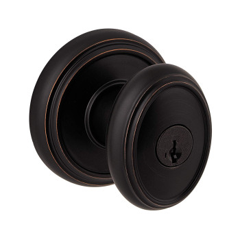 Baldwin Carnaby Entry Door Knob Handle With Keyed Lock Featuring Smartkey Rekey Technology And Microban Protection In Venetia