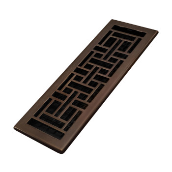 Decor Grates Ajh414Rb Oriental Floor Register 4X14 Inches Rubbed Bronze Finish