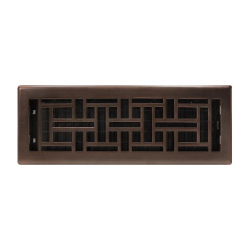 Decor Grates Ajh414Rb Oriental Floor Register 4X14 Inches Rubbed Bronze Finish