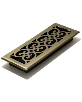 Decor Grates Sph412A Scroll Design Floor Register 4X12 Inches Antique Brass Finish