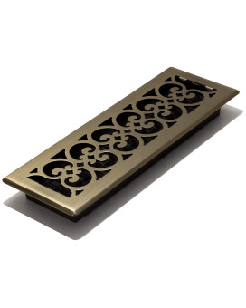 Decor Grates Sph414A Scroll Design Floor Register 4X14 Antique Brass Finish