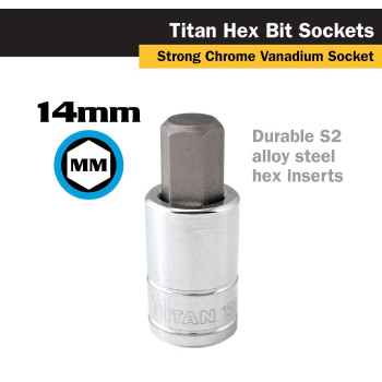 Titan Tools 12 Dr 14Mm Hex Bit Socket 15614